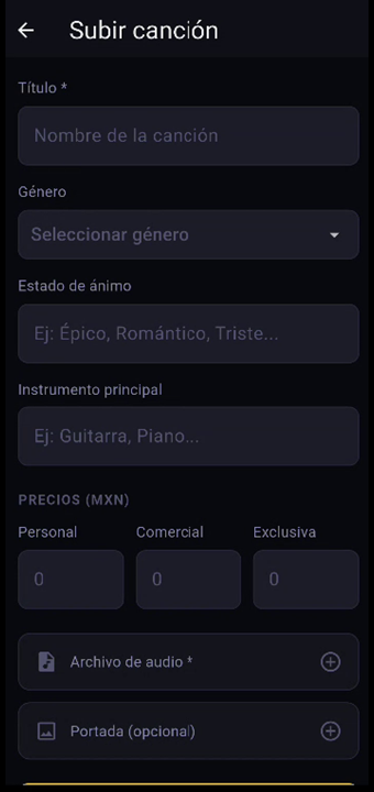 Subir canción